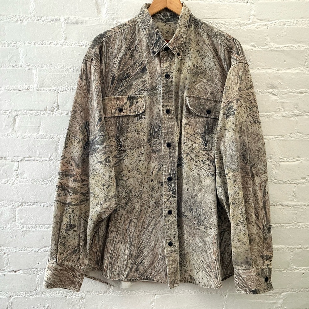 Mossy Oak Field Staff Shirt Mens XL Camo Button Up Hunting Outdoors Long Sleeve